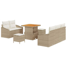Tuin Sofa Set met kussen met opslag 8 pcs Beige en Crème