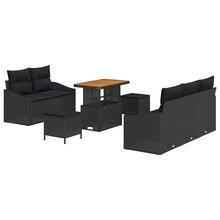 Tuin Sofa Set met kussen met opslag met kussen 8 pcs Zwart