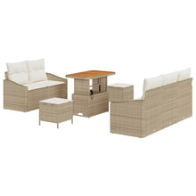 Tuin Sofa Set met kussen met opslag 8 pcs Beige en Crème