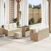 Loungeset 9-delig poly rattan beige crème
