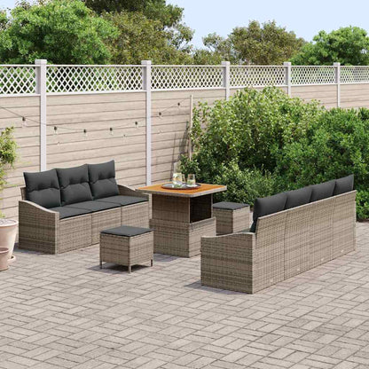 Tuin Sofa Set met kussen met opslag met kussen 10 pcs Grijs