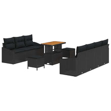 Tuin Sofa Set met kussen met opslag met kussen 10 pcs Zwart