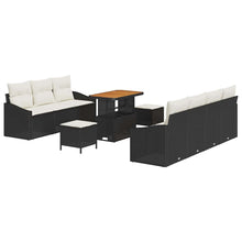 Tuin Sofa Set met kussen met opslag 10 pcs Zwart en Crème