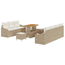 Tuin Sofa Set met kussen met opslag 10 pcs Beige en Crème