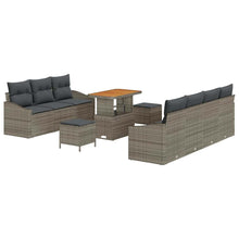 Tuin Sofa Set met kussen met opslag met kussen 10 pcs Grijs