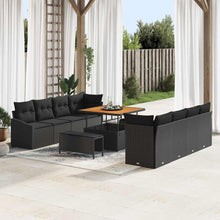 Tuin Sofa Set met kussen met opslag met kussen 11 pcs Zwart