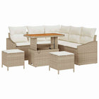 Tuinbankenset poly rattan 90x55x71 cm beige