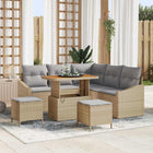 Garden Bench Set with Cushion with Storage 8 pcs Beige Poly Rattan