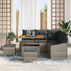 Tuinbankenset poly rattan grijs met opbergruimte