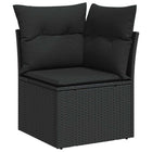 Outdoor Sofa Set with Cushion with Storage 9 pcs Black Poly Rattan