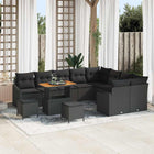 Garden sofa set with cushion with storage 12 pcs Black Polyrattan