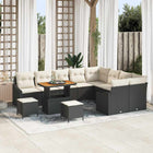 Garden sofa set with cushion with storage 12 pcs Black Polyrattan