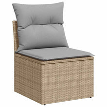 Tuinbankenset met kussen met opslag 12 pcs Beige Poly riet