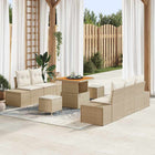Tuinbankenset poly rotan beige 8 stuks