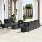 Garden Sofa Set with Cushion and Storage 10 pcs Black Poly Rattan