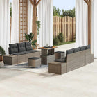 Garden sofa set with cushion with storage 10 pcs Grey Poly rattan