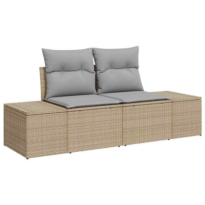 Tuin Sofa Set met opslag 8 pcs Beige Poly riet