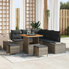 Garden Sofa Set with Cushion Storage 8 pcs Grey Poly Rattan