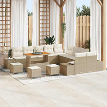 Tuinbankenset met kussen met opslag 14 pcs Beige Poly riet