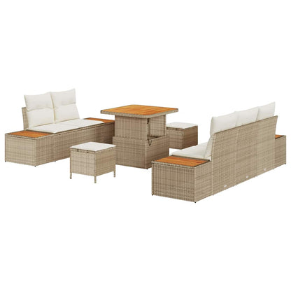 Tuin Sofa Set met kussen 8 pcs Beige, Crème 80 x 80 x 71 cm