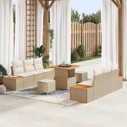 Tuin Sofa Set met kussen 9 pcs Beige, Crème 80 x 80 x 71 cm