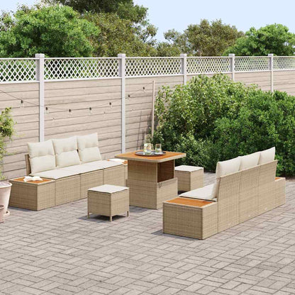 Tuin Sofa Set met kussen 9 pcs Beige, Crème 80 x 80 x 71 cm