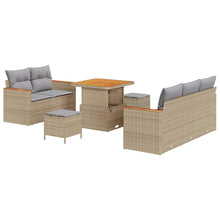 Tuinbankenset 10 pcs Beige en Licht Grijs poly rattan