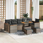 Outdoor Sofa Set with cushions 10 pcs Grey Polyrattan
