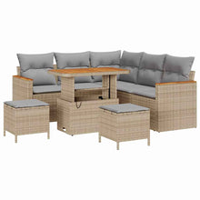 Tuin Sofa Set Met Kussen 8 Pcs Poly Riet 90 cm tafellengte beige en lichtgrijs