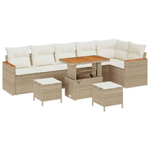 Tuin Sofa Set met kussen met opslag Beige Poly riet