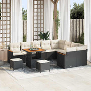 Tuin loungeset poly rattan zwart 289x234x85 cm