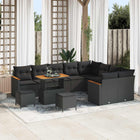 Garden Sofa Set with Cushions and Storage 12 pcs Black Poly Rattan