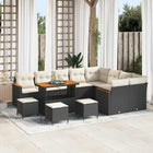 Garden Sofa Set with Cushion and Storage 13 pcs Black Poly Rattan