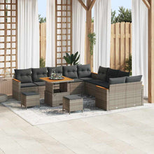 Tuinbankenset met kussen 13 pcs Grijs poly rattan