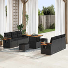 Tuinbankenset poly rattan zwart 204x179x85 cm