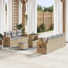 Garden Sofa Set 13 pcs Beige and Light Grey poly rattan