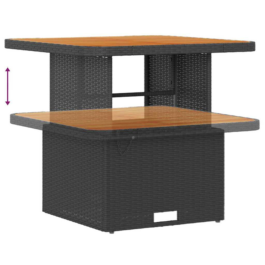 Tuinbankenset met kussen 9 pcs Zwart en Crème poly rattan