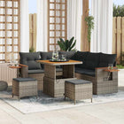 Tuinbankenset poly rattan grijs 9-delig