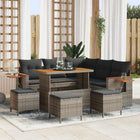 Tuinbankenset poly rattan grijs 110x55x71 cm