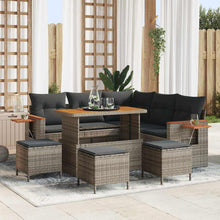Tuinbankenset met kussen 10 pcs Grijs poly rattan