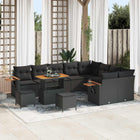 Tuinbankenset poly rattan zwart 13-delig