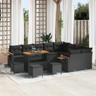 Tuinbankenset poly rattan zwart 110x55x71 cm