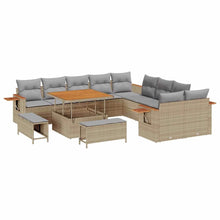 Tuinbankenset 17 pcs Beige en Licht Grijs poly rattan