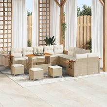 Tuinbankenset met kussen 18 pcs Beige en Crème poly rattan