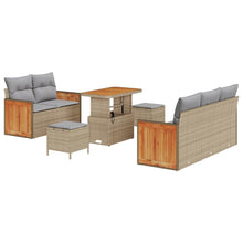Tuinbankenset 10 pcs Beige en Licht Grijs poly rattan
