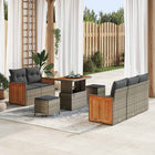 Garden Sofa Set with Cushions 10 pcs Grey poly rattan