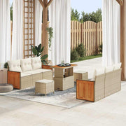 Modulaire tuinbankenset poly rattan 179x173x85 cm beige crème