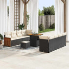 Garden lounge set with cushions 12 pcs Black and Cream poly rattan