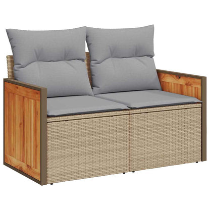 Tuin Sofa Set 8 pcs Beige en Lichtgrijs poly rattan