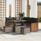 Poly Rattan Garden Lounge Set with Cushions 9 pcs Grey
